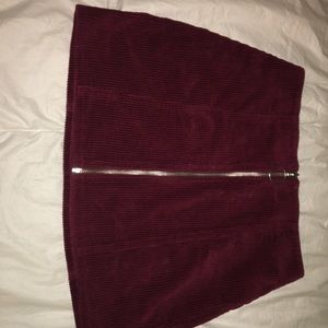 F21 Zip Up Burgundy/Deep Red Skirt
